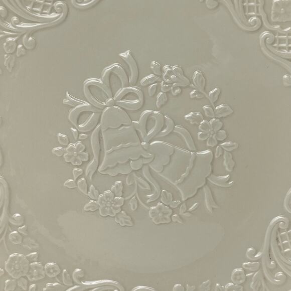 Lenox Wedding Bells Promises Ivory Gold Trim Marriage Keepsake Plate Platter - Picture 4 of 9